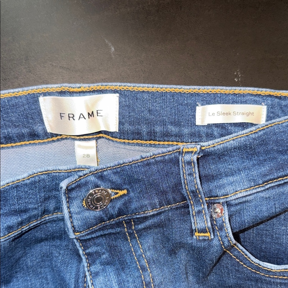 Frame Denim Le Sleek Straight Blue Jeans - Picture 2 of 3